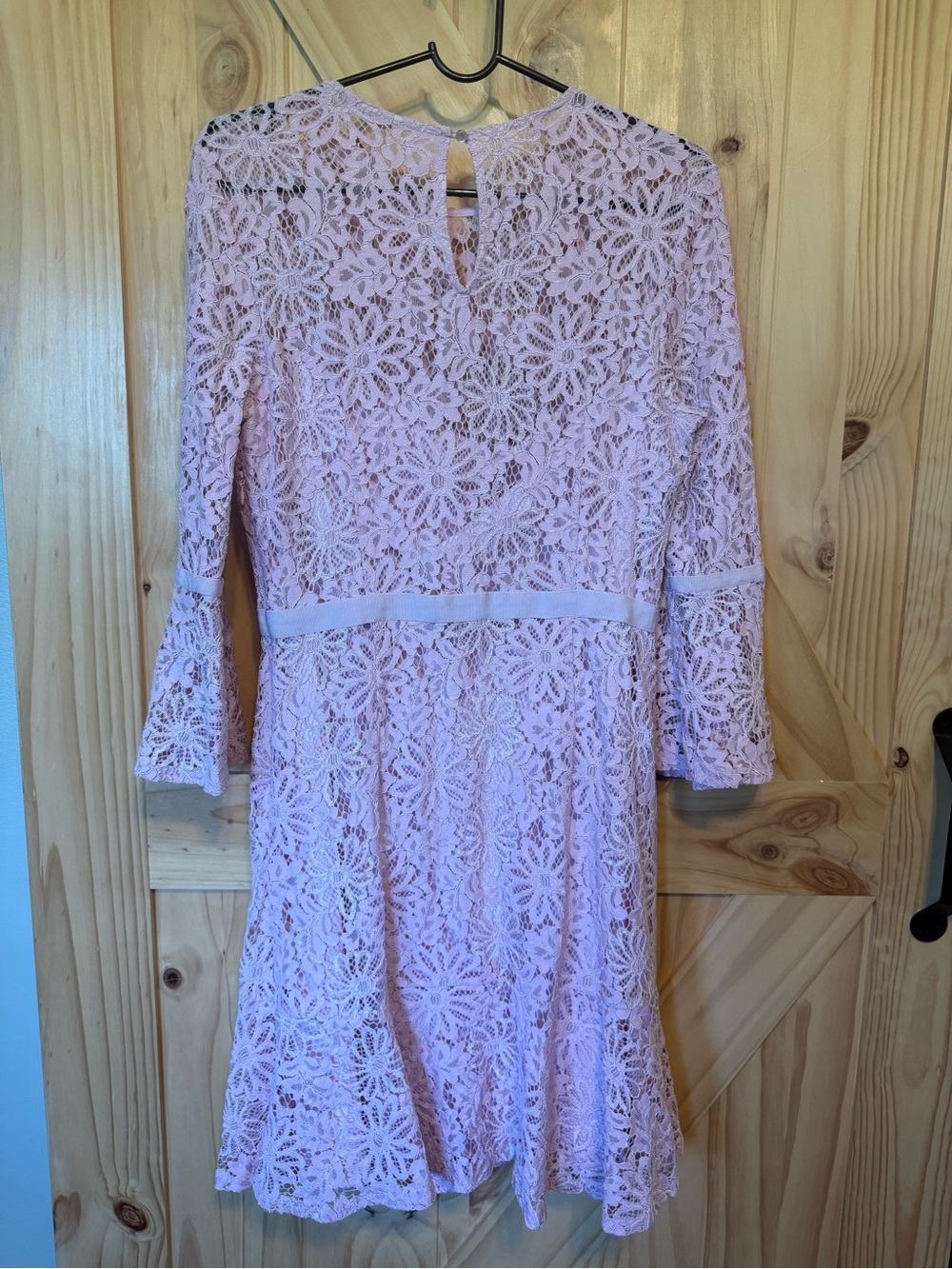 Nanette Lepore Pink Lace Bell-Sleeve Mini Dress - Picture 3 of 12